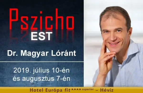 Dr. Magyar Lóránt és a PszichoEst 2019 plakát
